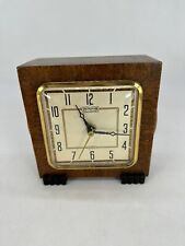 Antique Vintage Ingraham Co. Self Starting Wood Electric Table Clock (Read Desc)