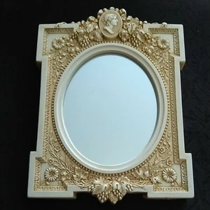 Vintage Facsimiles Ltd Victorian cameo mirror reproduction heavy 10x7.25 inch - Picture 1 of 7