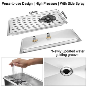 Big Size Automatic Glass Rinser Tray Cup Washer Cleaner Tool for Sink Kitchen - Foto 1 di 12