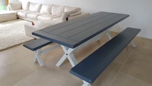 Farmhouse Dining Table with/without Benches, painted top DELIVERY DURING JANUARY - Picture 1 of 12