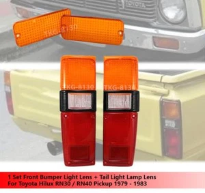 Front Bumper Light Lens + Tail Light Lens For Toyota Hilux RN30 Pickup - Picture 1 of 4
