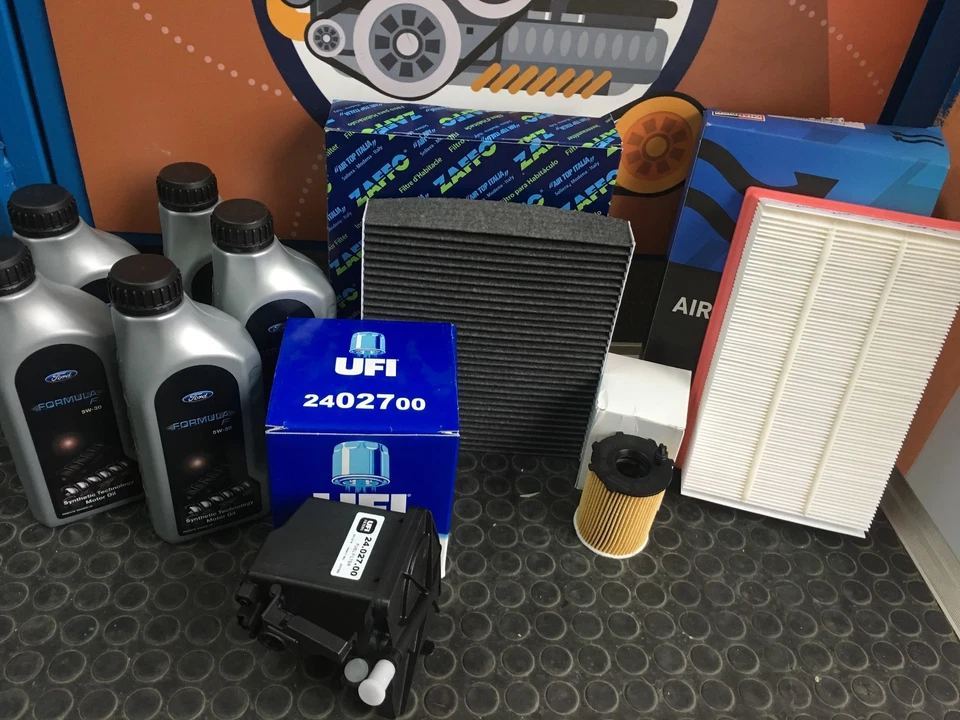 KIT TAGLIANDO FORD FOCUS C-MAX 1.6 TDCI 90 E 109 CV ANNO 2005 E 5 LT FORD 5W30