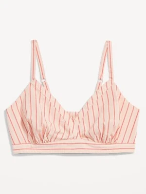 Old Navy Women’s Cross-Front Poplin Smocked Bralette Top Pink Size XS M XXL 2X - Image 1 of 4