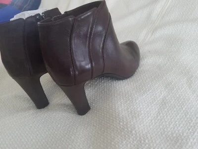 Alex Marie Tiros de Tacón de Cuero Marrón Oscuro Talla 8.5m Nuevos sin Etiquetas Foto 1 de 4