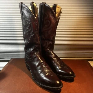 Dan Post Men's Size 10B Mignon Leather Cowboy Boots Black Cherry DP2112R *NICE* - Picture 1 of 21