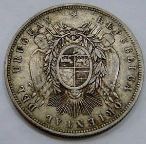 Uruguay - 1877 A - Silver Peso - KM# 17 - Picture 1 of 2