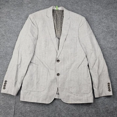 Blazer Murano Baird McNutt Para Hombres Medio Gris Lino Abrigo Deportivo Ligero Preppy Foto 1 de 4