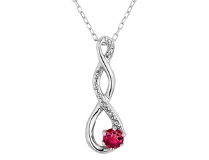 Lab-Created Ruby Infinity Pendant in Sterling Silver with Chain - Picture 1 of 2