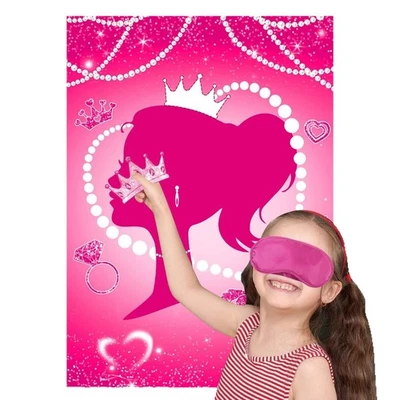 Princess Pin The Crown Party Game Birthday Girl Kids Fun Activity Decoration x1 - Изображение 1 из 4