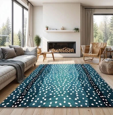 Tapete de área feito à mão de lã tufada |Piso de alta qualidade para sala de estar - Imagem 1 de 4