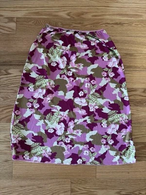 Falda de Verano Naf Naf Vintage Años 2000 Rosa Fucsia Hasta la Rodilla Fina Foto 1 de 4