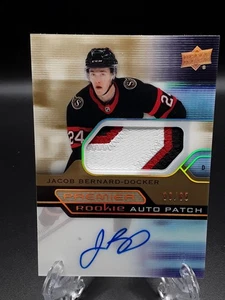 2021-22 UD Premier Rookie Patch Auto Gold Jacob Bernard-Docker RC 52/65 Senators - Picture 1 of 2