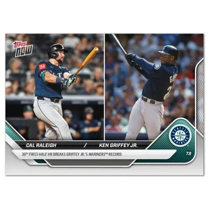 2025 MLB Topps NOW 398 CAL RALEIGH 36 HR BRK KEN GRIFFEY JR SEA MARINERS PRESALE - Bild 1 von 2