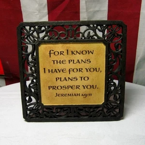 JEREMIAH 29:11 decorative metal plaque Bible verse Hope & Future classic sign - Picture 1 of 2