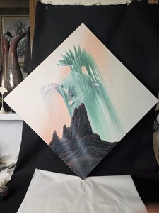 Cherokee Bill Rabbit Original "The Ruins Came" Acrylic On Canvas 24"×24" - Picture 1 of 11