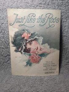 Antique 1919 Sheet Music Just Like The Rose Cool Terriss And Bridges - Picture 1 of 8