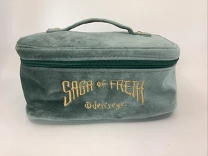 Saga of Freia Oden’s Eye Green Velvet Embroidered Makeup Bag - Picture 1 of 7