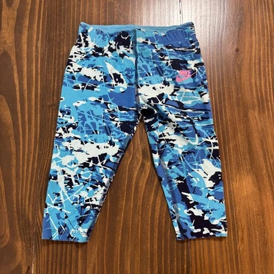 NIKE Niñas 6X/L Leggings 💙 Azul Estampado Abstracto Pantalones Atléticos 🩵 Foto 1 de 4