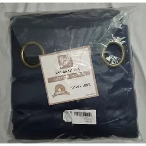 H.VERSAILTEX Blackout Curtain for Living Room - 1 Panel - 52" x 108" - Blue - Picture 1 of 3