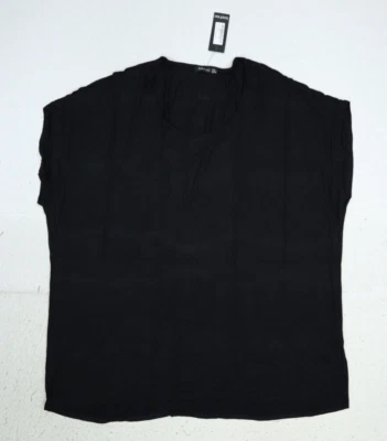 Camiseta Boohoo Plu Grande Negra Manga Corta Tejida Mujer EE. UU. 20 Foto 1 de 4