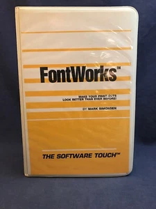 1985 FONTWORKS Vintage Apple Computer Program 5.25 Simonsen Print Font Works - Picture 1 of 10