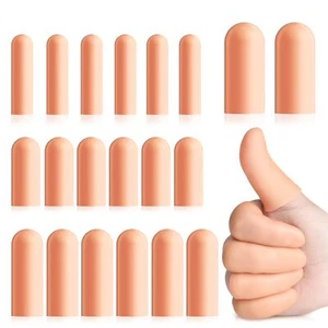 20 Pcs Gel Finger Protectors,Finger Caps Silicone Fingertips Protection,Reusable - Picture 1 of 7