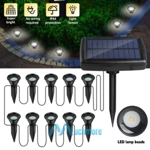 Solar Powered LED Spot Lights Outdoor Garden Security Pathway Landscape Lamp US - Picture 1 of 44