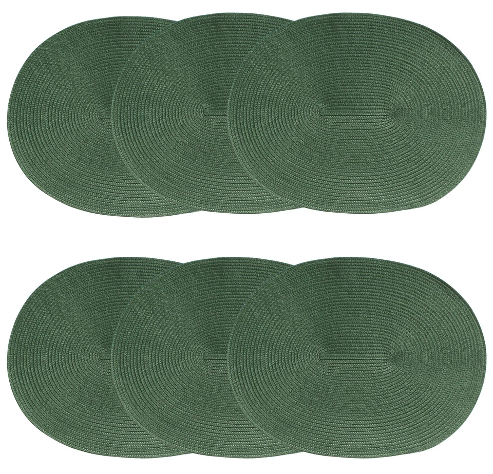 London® Woven Spiral Non-Slip Table Placemats 16.9 X 13 Inches Oval Set Of 6 - Image 1 of 1