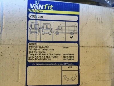 IVECO DAILY REAR BRAKE SHOE SET VANFIT VBS1029 - Image 1 of 2