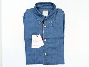 Paul Smith Shirt -BNWT Mainline Artist Stripe Embroidered Denim Sz: S/M RRP:£205 - Picture 1 of 8