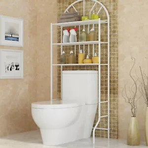 Over The Toilet Storage Rack 3 Tier Shelves Bathroom Organizer Shelf Space Saver - Picture 1 of 12