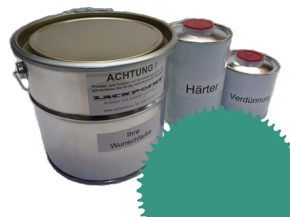 1 Liter Set 2K Autolack RAL 5018 Türkisblau Acryl Glänzend Lackpoint ! - Bild 1 von 1