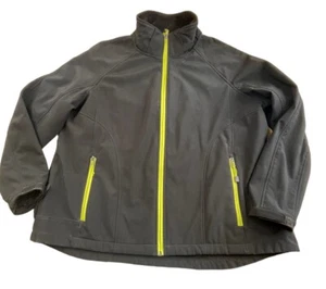 Xersion Women’s Jacket Zipper Front Black Long Sleeve Plus Sz 1X Lime Green Trim - Picture 1 of 7