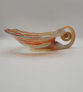 Ozark Art Glass Bowl Cornucopia Orange and Red - Bild 1 von 20