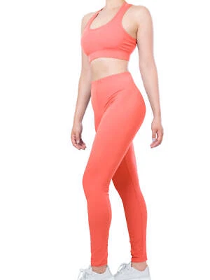 MixMatchy Two Piece Gym Yoga Racerback Sports Bra With Slim Fit Legging Active S - Image 1 of 4