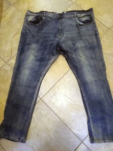 Men Evolution Denim Jean Blue Whisker Wash Big and Tall Stretch Jean 46 to 54