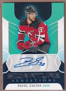 2020-21 Upper Deck Signature Sensations #SSPZ Pavel Zacha AUTO New Jersey Devils