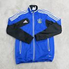 Adidas Mens Activewear Track Jacket Full Zip Long Sleeve 3 Striped Blue Size S