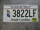 South Carolina  2018 In God We Trust license plate #  3822LF