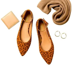 Reden Leopardenmuster Knöchelriemen Ballerinas - Größe 39 (US 8,5-9) in gutem Zustand - Bild 1 von 9