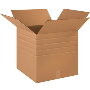 18" x 18" x 18" Multi-Depth Cardboard Corrugated Boxes Lot of 20 - Picture 1 of 1