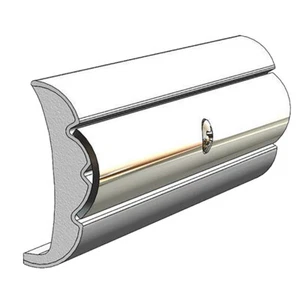 TACO RIGID FLEX CORE RUB RAIL 1.58" X .635" FROSTY WHITE 60' - Picture 1 of 1