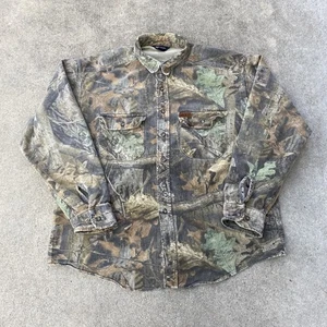 Distressed Woolrich Hemd Herren XL? Camo Advantage Flanell Knopfleiste Jagd Y2K - Bild 1 von 7