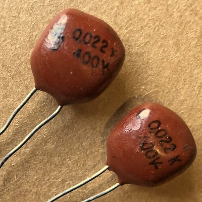 2 Condensateurs SIEMENS Mylar NOS 22nF - 400V - 0.022uF - 22000pF - Photo 1/2