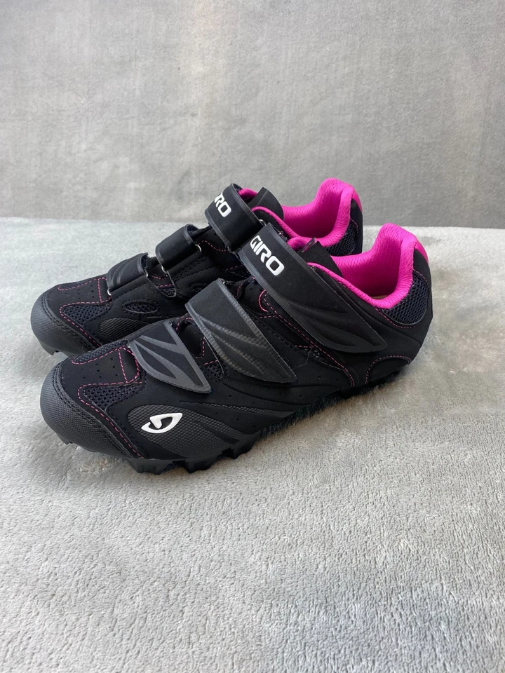 Giro Mujer Negro Rosa Zapatos de Ciclismo SPD Botín MTB Bicicleta Entrenador Talla 6 Foto 1 de 4