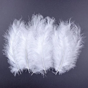 200 un. 4-6 pulgadas mullido pavo marabú plumas blancas para manualidades Dreamcatche... - Imagen 1 de 5