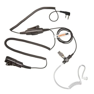 EarpieceHub Double PTT Microphone Écouteur Casque pour ICOM Radio 2 Broches - Photo 1/5
