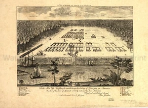Vintage Savannah as it stood the 29th of March 1734 USA POSTER PRINT MAP - Picture 1 of 1