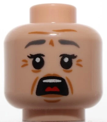 Lego Luz Cabeza de Turrón Cejas Femeninas Sonrisa Abierta Líneas de las mejillas Pies de Cuervo Foto 1 de 2