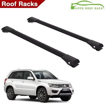 Juego de 2 barras transversales negras para techo rasante para Suzuki Grand Vitara 2000-2015 Foto 1 de 4